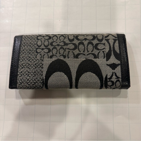 Vintage Coach Wallet Black/White - Picture 2 of 14